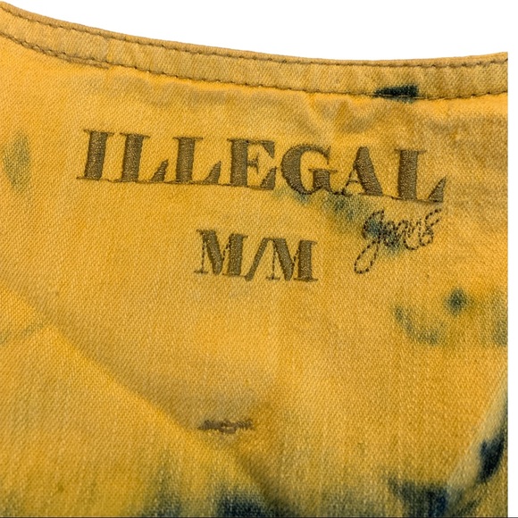 ILLEGAL DYED Yellow and Blue Jean Vest    Size M - Picture 12 of 16